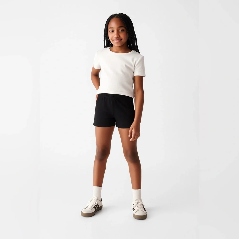 The Children’s Place Black Pull On Shorts Girls M 7/8